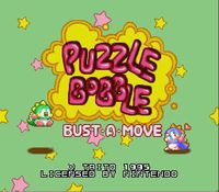 une photo d'Ã©cran de Puzzle Bobble - Bust a Move sur Nintendo Super Nes